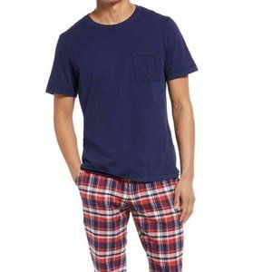 UGG Men's Jett Pajamas RED NAVY PLAID AND NAVY TEE